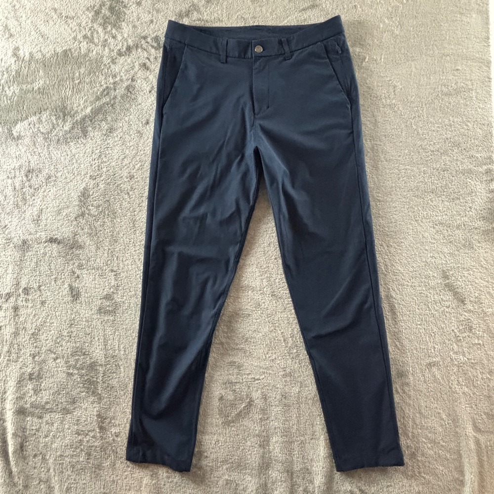 Lululemon Commission Pant Slim Fit Mens 32x30.5 Navy Blue Warpstreme LM5439S